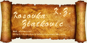 Kosovka Zlatković vizit kartica